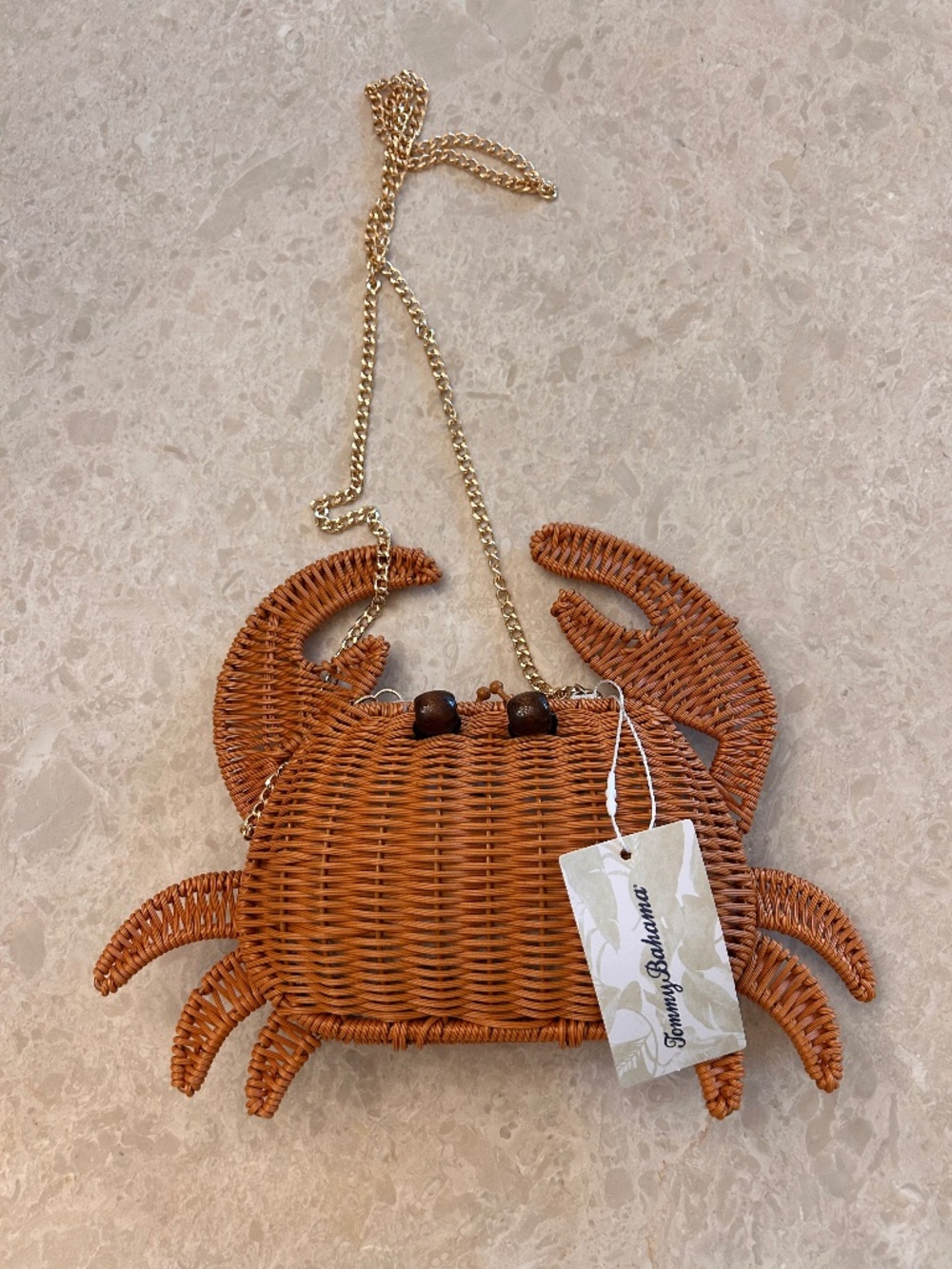 Rare Tommy Bahama Rattan/Wicker Crab Purse